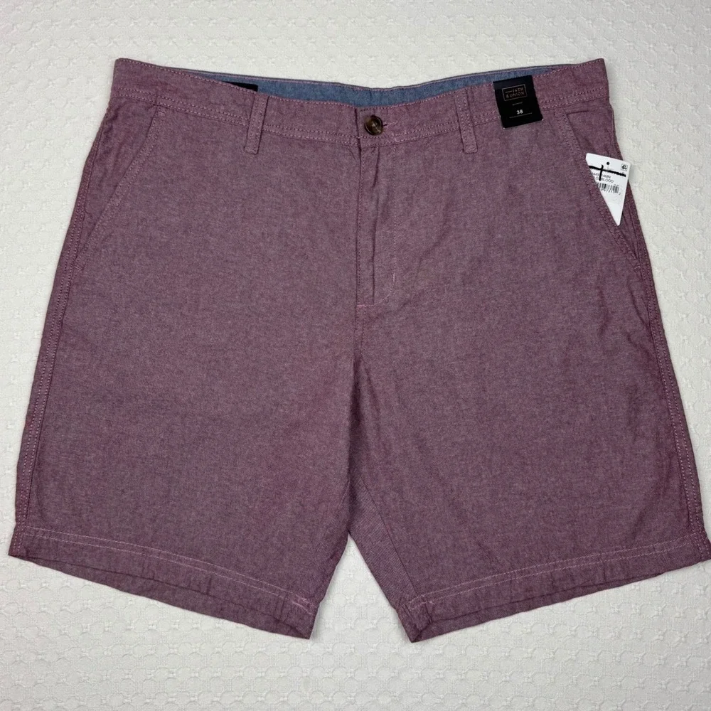 14th & Union Chino Shorts Lot of 2 Slim Fit Men 38 Blue & Red Oxblood Cotton NWT